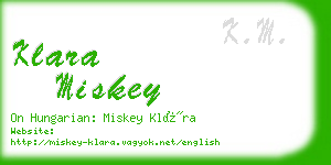 klara miskey business card